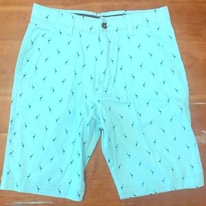 Men’s Flat front Flamingo Print Shorts